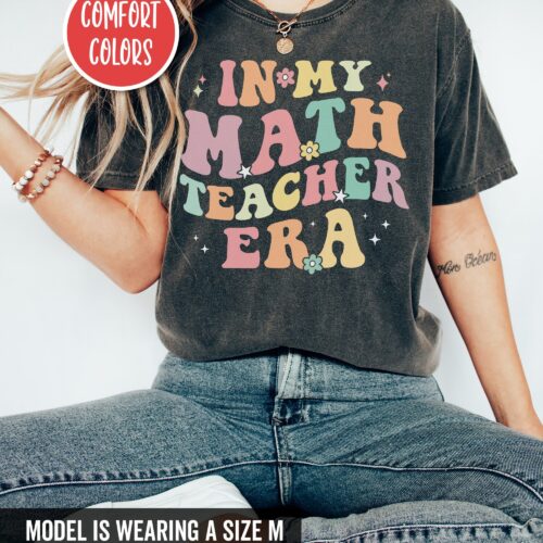 Retro In My Math Teacher Era Back To School Flower Shirt image 0