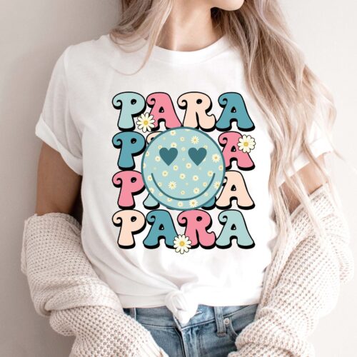 Retro Paraprofessional Squad Teacher Aide Appreciation Shirt image 0