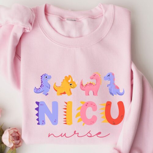 NICU Dinosaurs Nurse Cute School Student Sweatshirt image 0