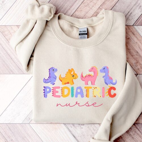 Pediatrics Pediatrics Dinosaurs PEDS Cute Nurse Sweatshirt image 0