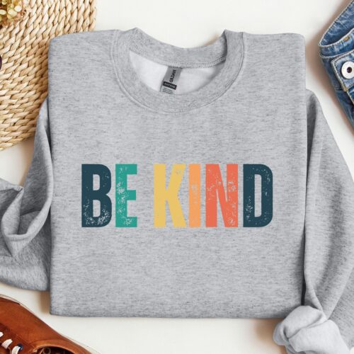 Cute Teacher Be Kind Positive Affirmation Group Back to School Sweatshirt image 0