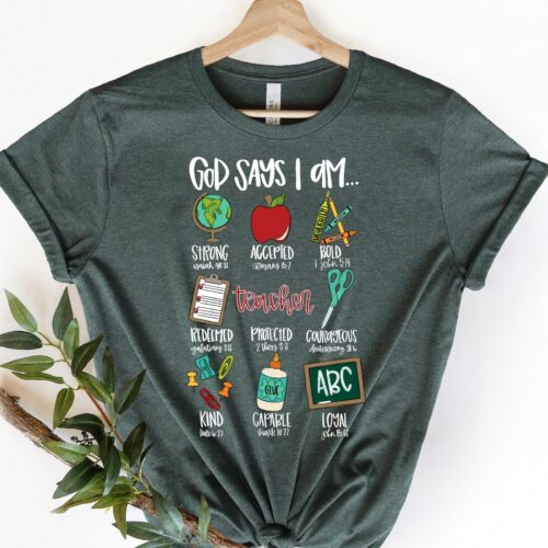 Teacher God Says I Am Doodles Bible Verse Christian Shirt image 0