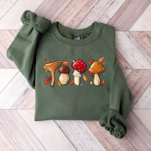 Mushroom Botanical Plant Magic Autumn Cute Sweatshirt image 0