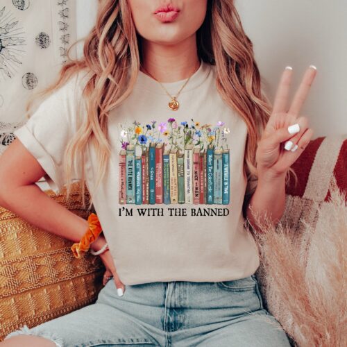 Vintage Banned Book Love Reading Teacher Gothic Literary Nerd School Librarian Shirt image 0