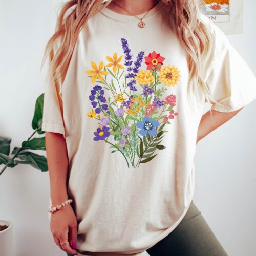 Cottagecore Fall Flower Womens Floral Garden Lover Shirt image 0