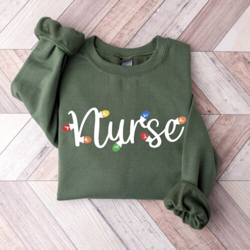 Nurse Christmas Holiday NICU Light Pediatric Sweatshirt image 0