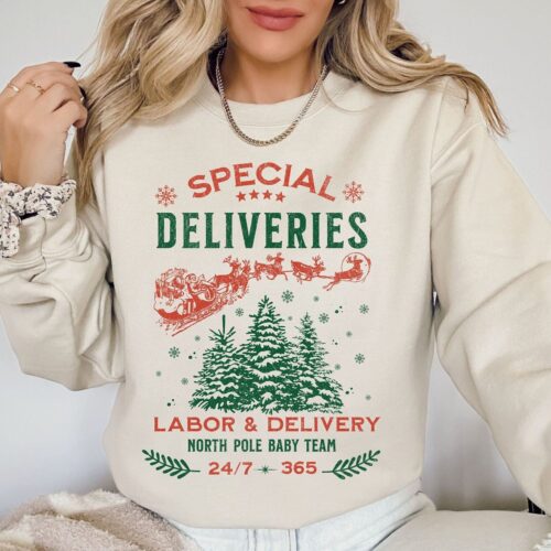 Labor and Delivery Nurse Christmas Special Tech NICU Mother Baby Sweatshirt image 0