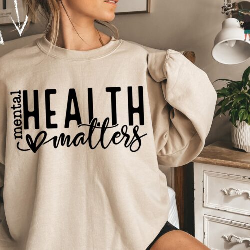 Mental Health Matters Teacher Women Heart Sweatshirt image 0