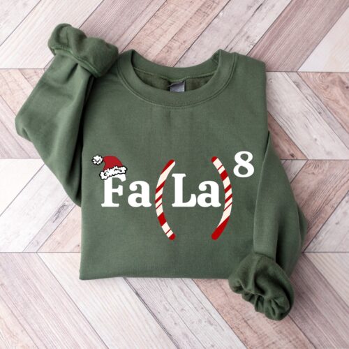 Christmas Math Teacher Fa La Funny Santa Candy Sweatshirt image 0