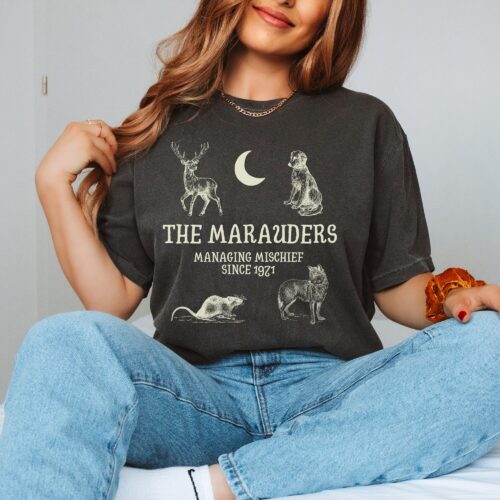 Vintage Reading Book Gothic Halloween Marauders Librarian Teacher Literature Poet Shirt image 0