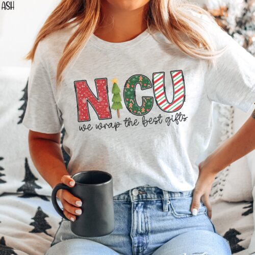 NICU Nurse Christmas Holidays Neonatal Intensive Care Unit Shirt image 0