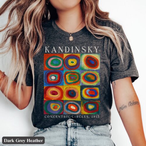 Kandinsky Art Colorful Circles Famous Painting Teacher Aesthetic Shirt image 0