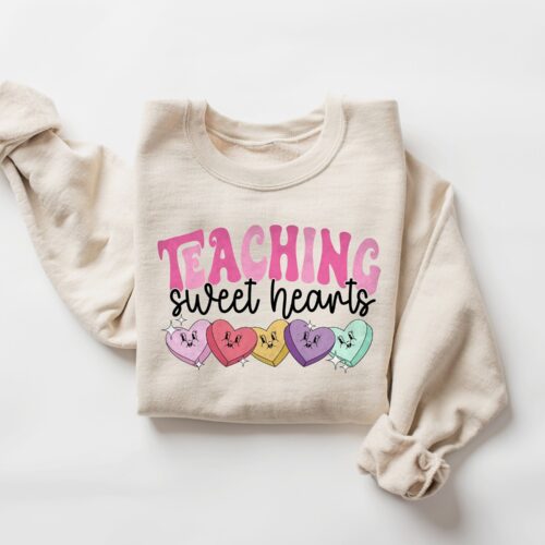 Valentines Day Teaching Sweet Hearts Love Sweatshirt image 0