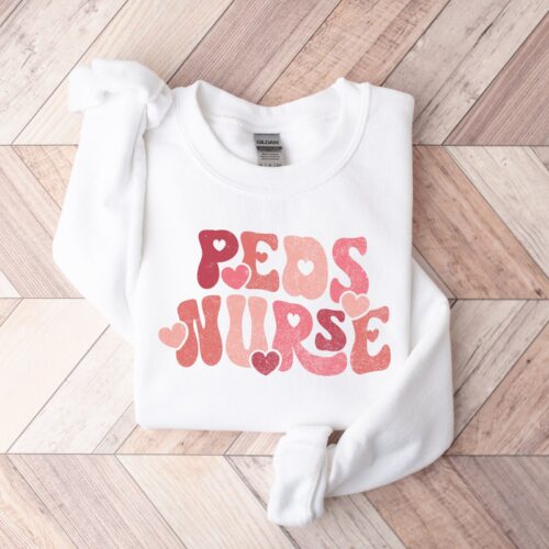 PEDS Nurse Pediatric Valentine's Day Heart Sweatshirt image 0