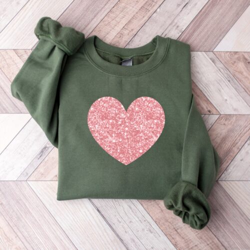 Valentines Day Heart Women Teacher Cute Sweatshirt image 1