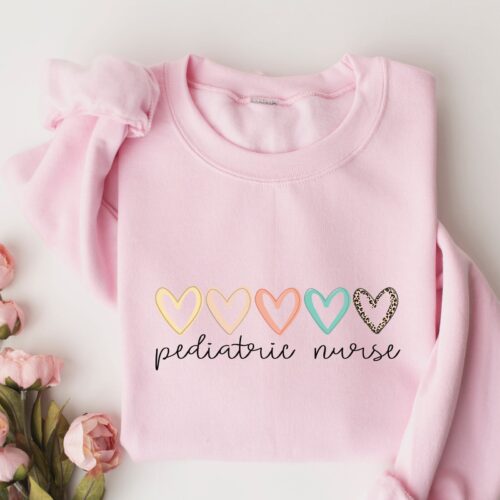 Pediatric Nurse PEDS RN Grad Ped Heart Cute Sweatshirt image 0