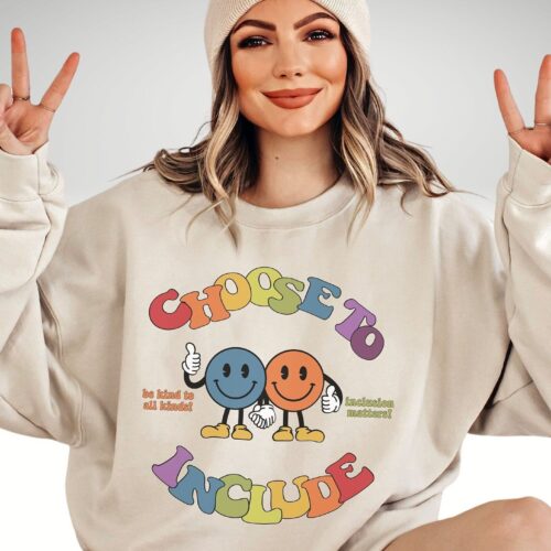 Autism Awareness Choose To Include SPED Teacher Neurodiversity Spectrum Sweatshirt image 0