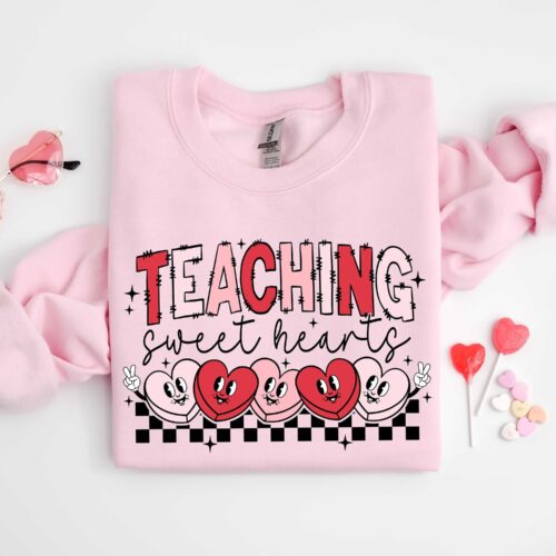 Valentines Day Teaching Sweethearts Cute Love Sweatshirt image 0