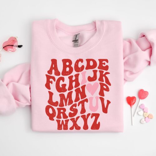 Cute Teacher Valentine Alphabet Back to School Love Shirt image 0