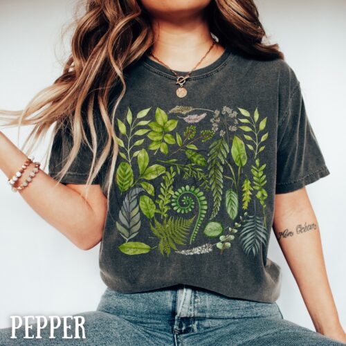 Botanical Plant Nature Lover Gardening Cottagecore Wild Fern Women Shirt image 0