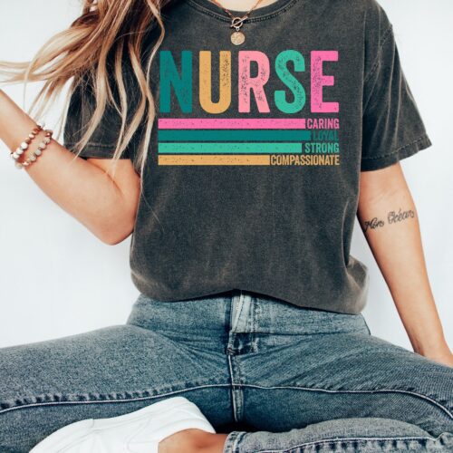 Retro Nurse RN Superhero Week Woman School Leopard Quality Shirt image 0