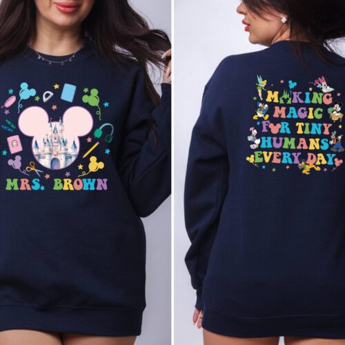 Custom Teacher Disney Squad Personalized Mickey Mouse Sweatshirt image 0