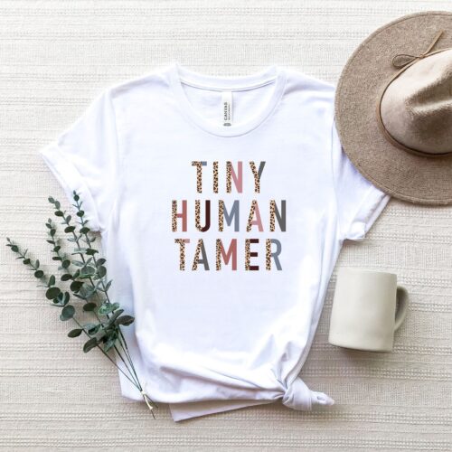 Tiny Human Tamer Funny Teacher Sarcastic Shirt image 0