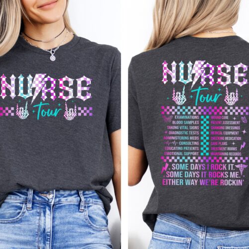 Retro Nurse Tour Life Some Days I Rock It Funny Shirt image 0