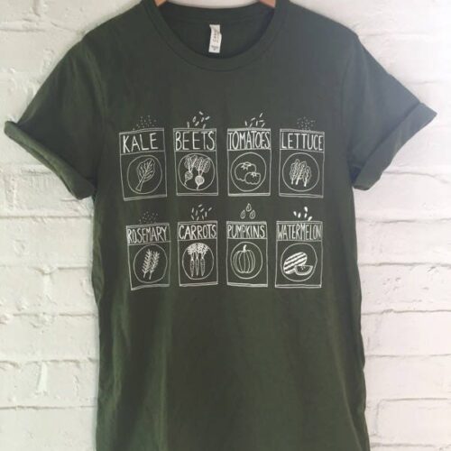 Garden Kale Beets Tomatoes Lettuce Rosemary Carrots Foodie Shirt image 0