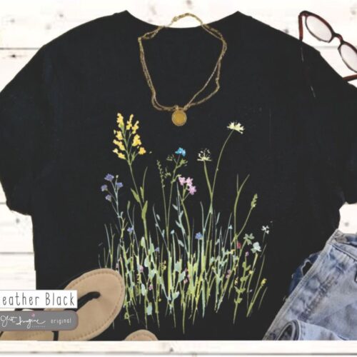 Field of Wildflowers Botanical Plant Gardening Trendy Shirt image 0