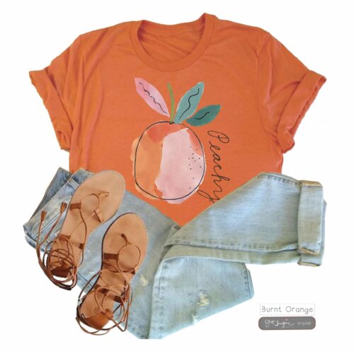 Peachy Botanical Flower Gardener Plant Fruit Shirt image 0