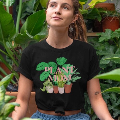 Plant Mom Cute Potted Plant Green Thumb Trendy Shirt image 0