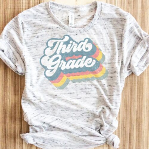 Retro Third Grade New Teacher Home School Cute Shirt image 0