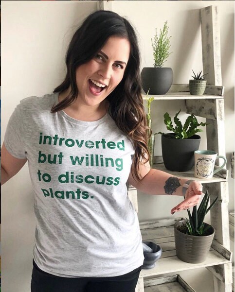 Introverted Willing To Discuss Plants Sarcastic Gardeners Love Funny Mom Botany Shirt image 0