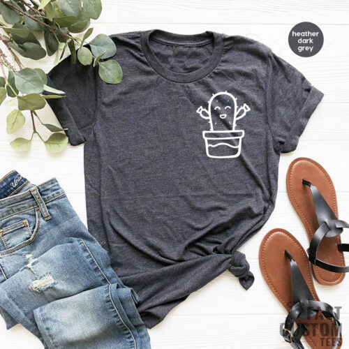 Cactus Plant Lover Minimalist Cute Succulent Shirt image 0