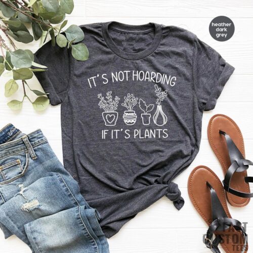 Succulent Cactus Shirt Botanical Cute Gardening It's Not Hoarding If It's Plants Shirt image 0