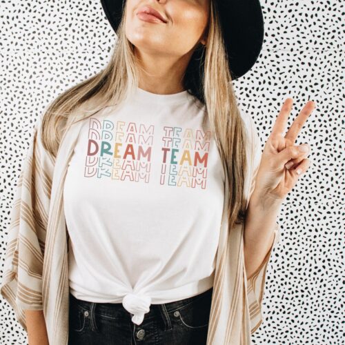 Dream Team Teacher Squad Crew Cute Back To School Shirt image 0