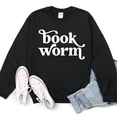 Book Worm Teacher Lover Librarian Reading Nerd School Counselor Sweatshirt image 0