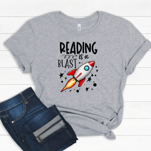 Reading Is A Blast Student Librarian Book Lover Teacher Shirt image 0