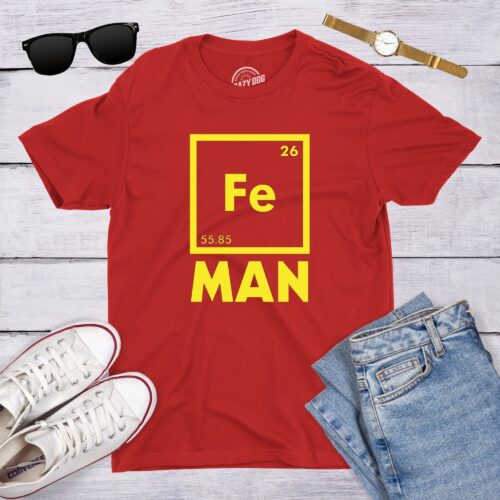 Fe Man Funny Science Marvel Superhero Teacher Shirt image 0