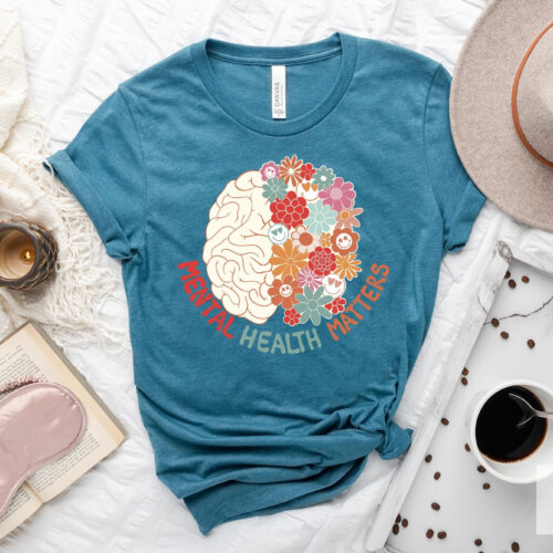 Mental Health Matters Plant Lover Awareness Anxiety Therapist Psychologist Shirt image 0