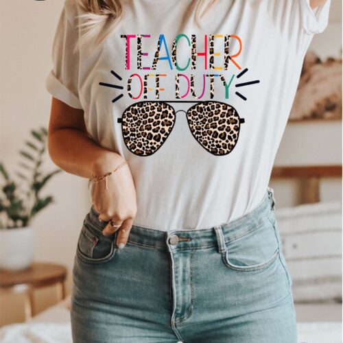 Leopard Teacher Off Duty Last Day Of School Life Shirt End Of Year Shirt image 0