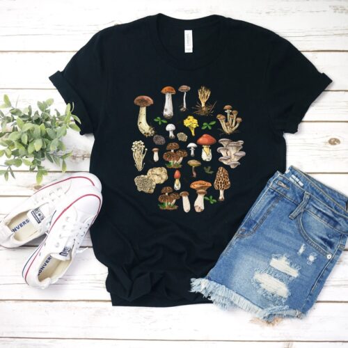 Vintage Mushroom Botanical Plant Hippie Nature Lover Forest Mycology Shirt image 0