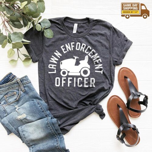 Gardener Dad Lawn Enforcement Officer Retired Ranger Shirt image 0