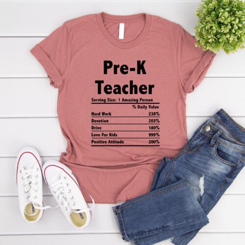 Pre K Teacher New Graduate Appreciation Nutrition Shirt image 0