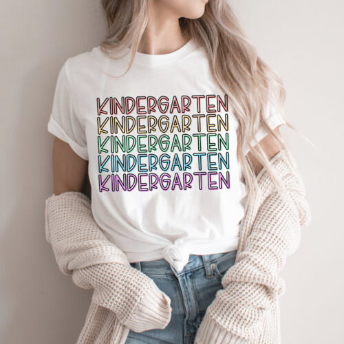 Kindergarten Teacher Repeated Text Kindergarten Life Shirt image 0