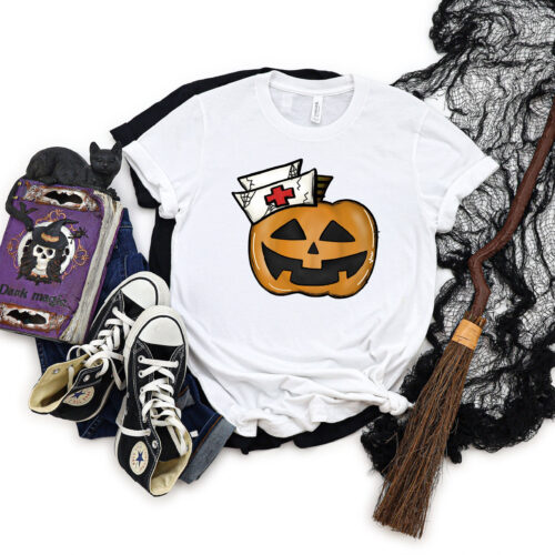 Halloween Nurse Halloween Fall Pumpkin Holiday Shirt image 0