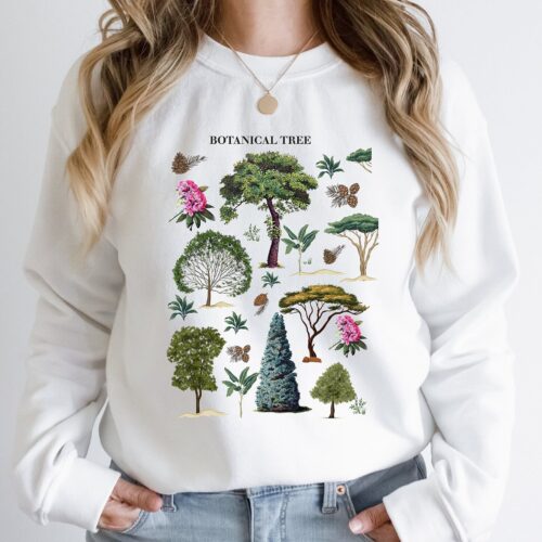 Vintage Blooming Trees Botanical Cottagecore Nature Plants Lover Flower Shirt image 0