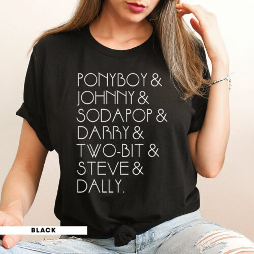 The Outsiders Characters Teacher Cool Book Literature Ponyboy Dally SodaPop Shirt image 0