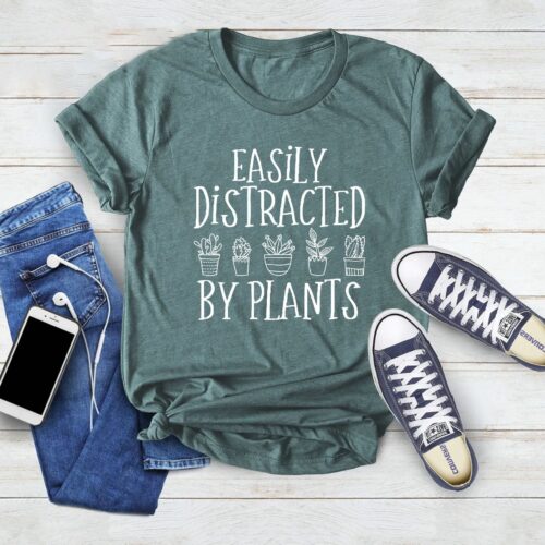 Easily Distracted By Plants Love Gardening Funny Shirt image 0